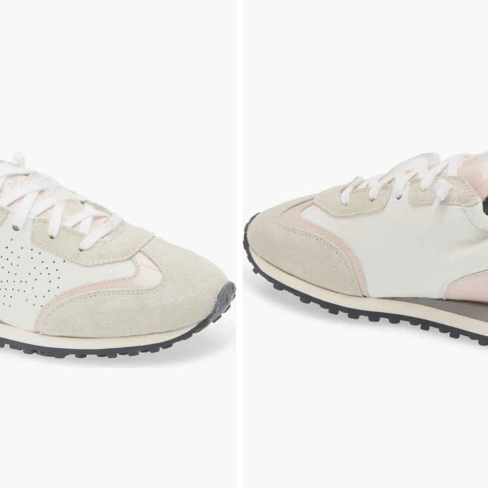 Kelli leather sneaker in white and patent pink - Picture 7 of 11